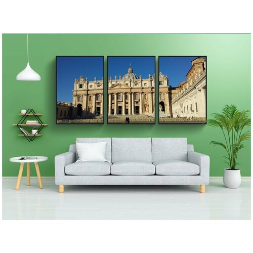 фото Набор модулных постеров для интерьера "ватикан, базилика святого петра, площадь святого петра" 60x90 см. в тубусе, без рамки lotsprints