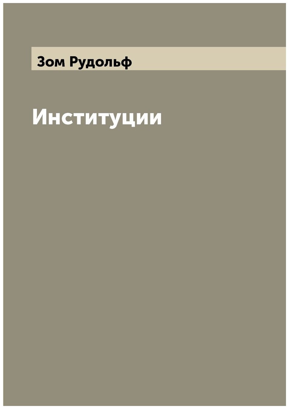 Книга Институции (Зом Рудольф) - фото №1