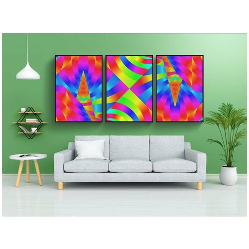 фото Набор модулных постеров для интерьера "красочный, дизайн, аннотация" 60x90 см. в тубусе, без рамки lotsprints