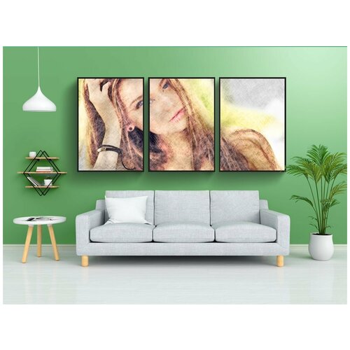 фото Набор модулных постеров для интерьера "женщина, девочка, красота" 60x90 см. в тубусе, без рамки lotsprints