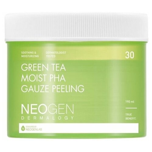 Neogen Увлажняющие пилинг-диски с зеленым чаем Green Tea Moist PHA Gauze Peeling, 30 шт