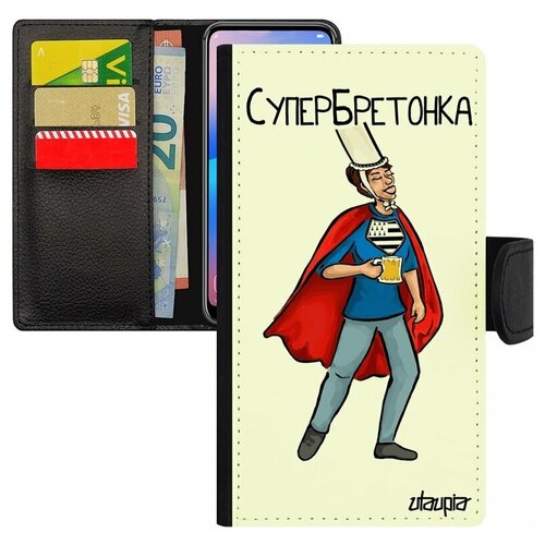 фото Чехол-книжка на мобильный apple iphone 8, "супербретонка" юмор рисунок utaupia