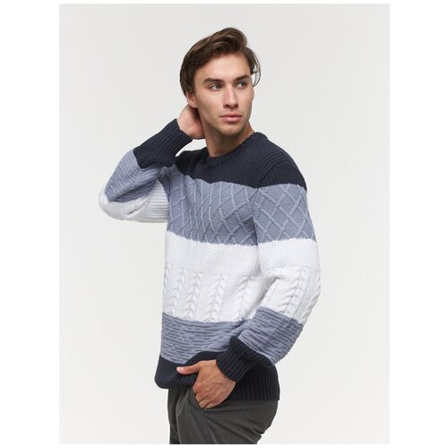 фото Джемпер мужской vay 212-12281 (54, т.джинс/зимние сумерки/белый)