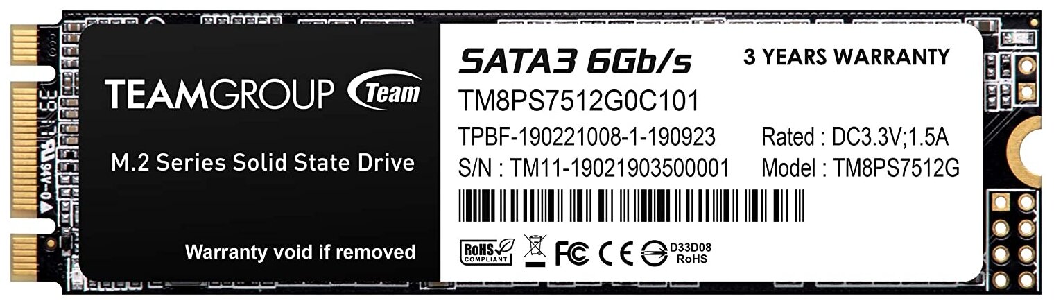 512 ГБ SSD M.2 накопитель Team Group MS30 TM8PS7512G0C101