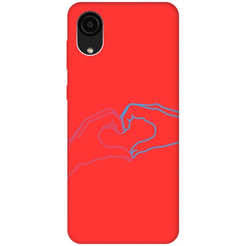 Силиконовый чехол на Samsung Galaxy A03 Core, Самсунг А03 Кор Silky Touch Premium с принтом Fall in Love красный