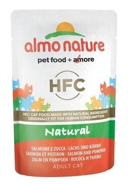 ALMO NATURE Classic Nature Salmon&Pumpkin Пауч для кошек с Лососем и Тыквой 55 г