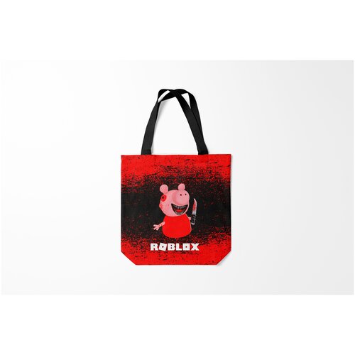 фото Сумка-шоппер / 40х40 см / геймерам / roblox piggy/свинка пигги. burnettie