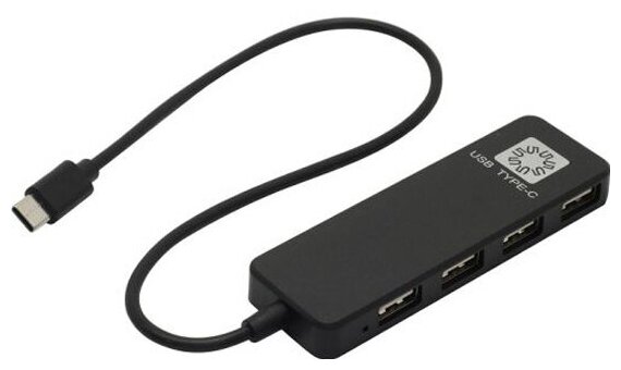 Разветвитель USB 5BITES HB24C-210BK 4*USB2.0/USB Type-C (Black)