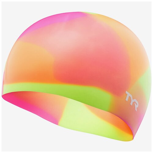 Шапочка плавательная подростковая TYR Tie Dye Junior Swim Cap, оранжевая