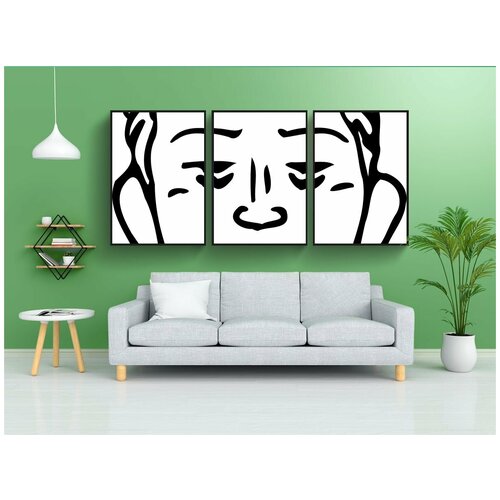 фото Набор модулных постеров для интерьера "человек, голова, лицо" 60x90 см. в тубусе, без рамки lotsprints