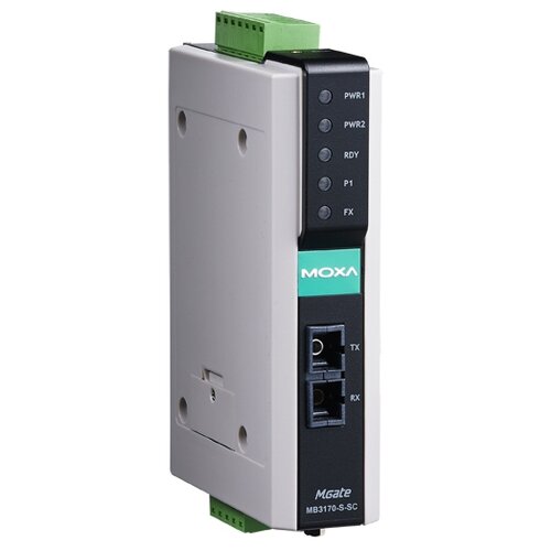 Конвертер интерфейсов MOXA MB3170-S-SC преобразователь moxa mgate mb3480 4 port rs 232 422 485 modbus tcp to serial gateway