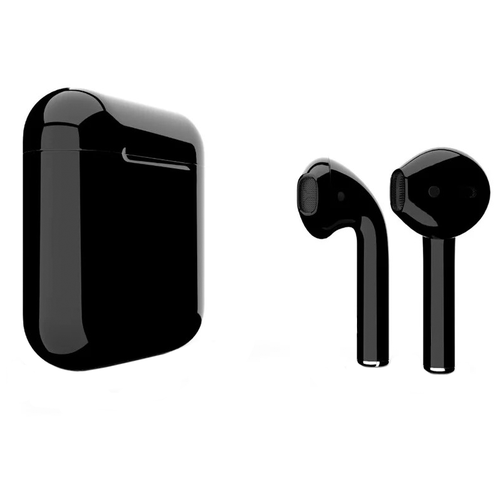 фото Беспроводные наушники apple airpods 2 color (беспроводная зарядка чехла), глянцевый черный