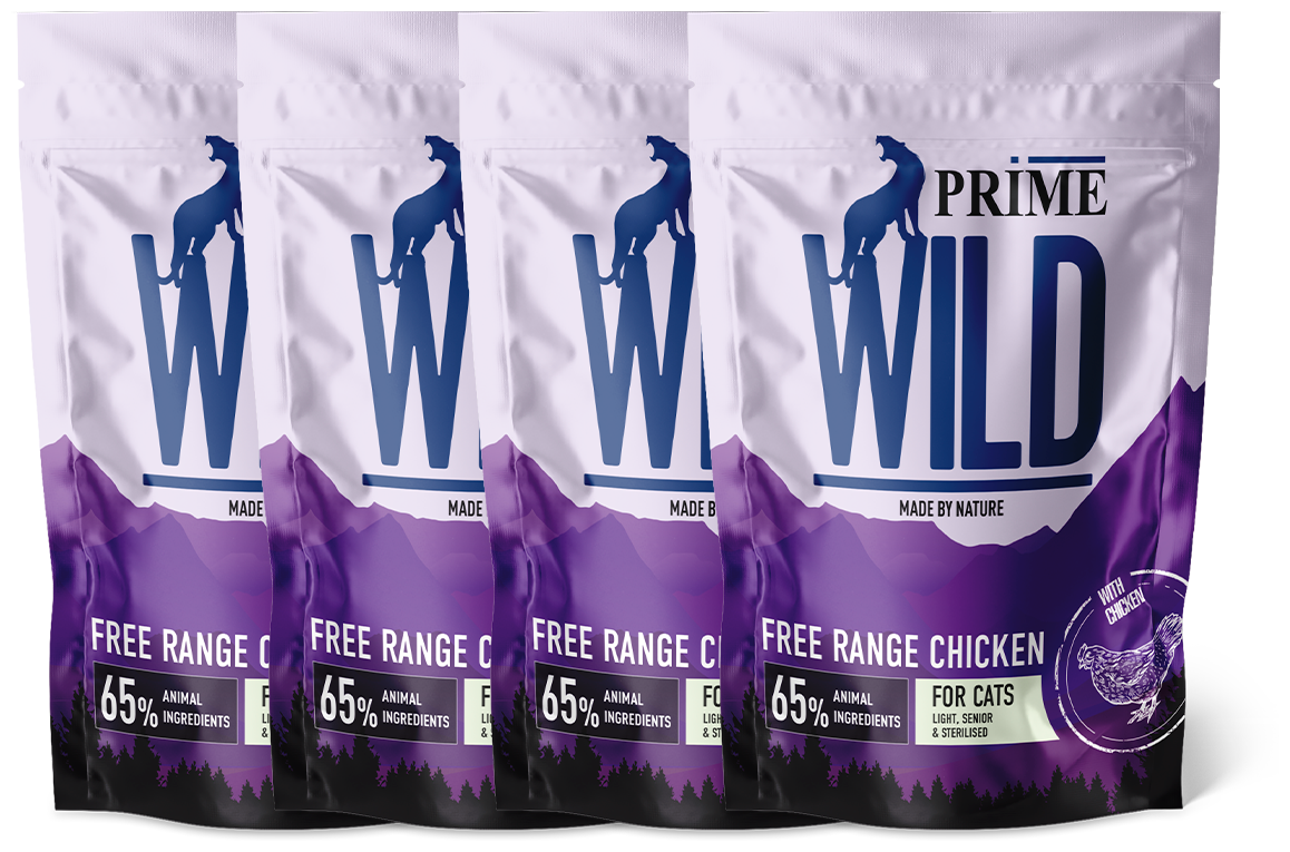 PRIME WILD GF FREE RANGE с курицей 500гр для стерилизованных котят и кошек контроль веса х 4шт.