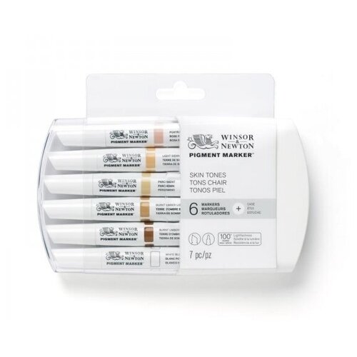 фото Winsor&newton набор маркеров pigment marker 6шт оттенки кожи winsor & newton