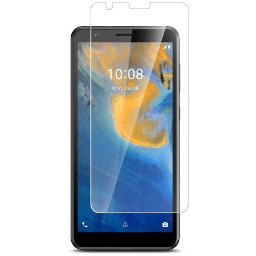 Защитное стекло на ZTE Blade A31 (ЗТЕ Блейд А31) на Экран (гибридное=пленка+стекловолокно) прозрачное тонкое Hybrid Glass Miuko