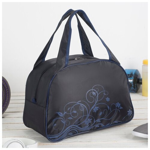 фото Сумка спортивная, отдел на молнии, цвет чёрный/синий mikimarket