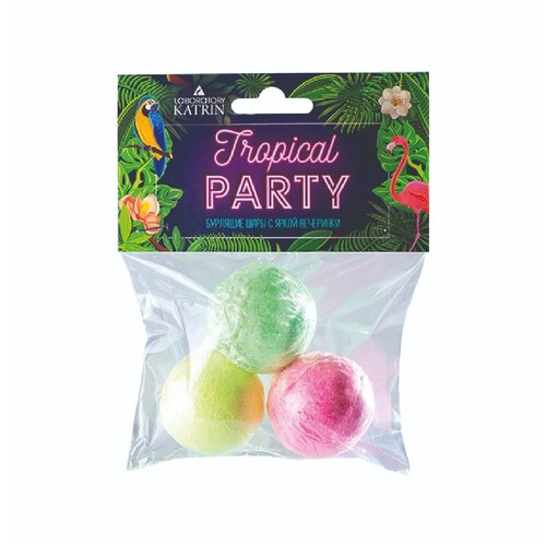 Купить Бомбочки Бурлящие шары для ванн Tropical Party неоновые 120 гр Лаборатория катрин, Лаборатория Катрин, розовый/зеленый/желтый