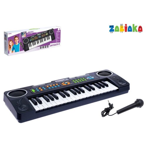 Синтезатор ZABIAKA Супер музыкант-2: FM-радио, 37 клавиш, микрофоном и блоком питания