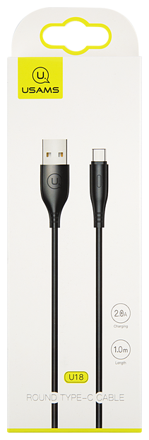 Кабель интерфейсный Usams УТ000024948 Type-C, 1м, круглый, черный (SJ267USB01) - фото №3