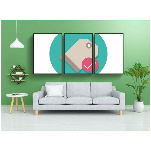 фото Набор модулных постеров для интерьера "цена, ярлык, икона" 60x90 см. в тубусе, без рамки lotsprints