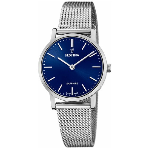Наручные часы FESTINA Swiss Made, серебряный, синий