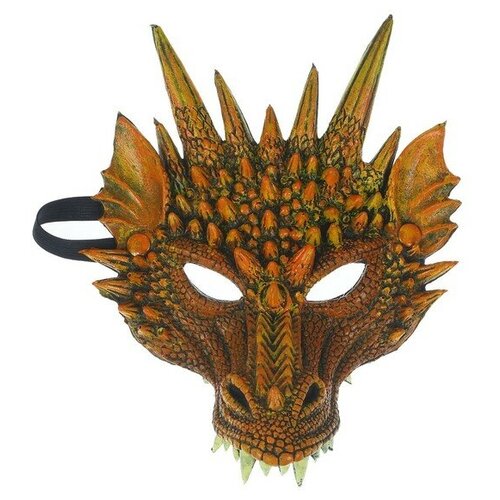 Карнавальная маска «Дракон», цвет золотой