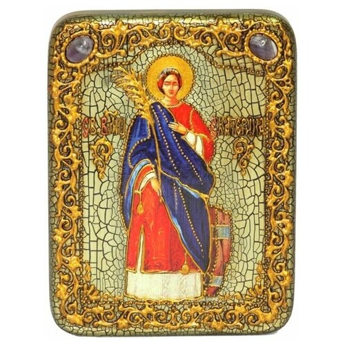 Подарочная икона Святая великомученица Екатерина на мореном дубе 15*20см 999-RTI-255-3m