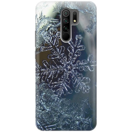 фото Силиконовый чехол на xiaomi redmi 9 / сяоми редми 9 с принтом "макро снежинка gosso