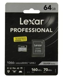 Карта памяти Lexar Professional 128GB 1066x microSDXC UHS-I U3