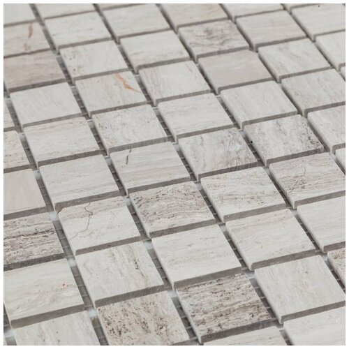 Мозаика из натурального мрамора Wood Grey DAO-635-23-4. Глянцевая. Размер 300х300мм. Толщина 4мм. Цвет серый. 1 лист. Площадь 0.09м2
