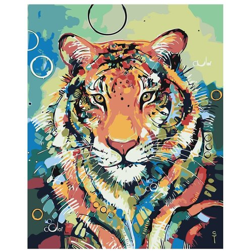Картина по номерам, Живопись по номерам, 80 x 100, A504, тигр, животное, дикий, яркий, мыльные, пузыри картина по номерам живопись по номерам 80 x 100 a424 тигр животное дикий клык