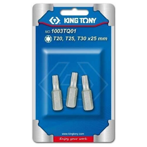 набор бит вставок kraft kt700698 33 предмета Набор вставок (бит) 1/4, TORX, Т20, Т25, Т30, 3 предмета KING TONY 1003TQ01