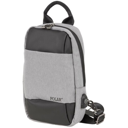 Однолямочный рюкзак П0136 серый