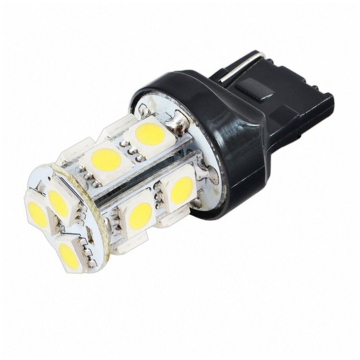 Лампа подсветки светодиодная W21/5W 12V "SKYWAY" (13 SMD диода без цоколя 2-контактная Белая)