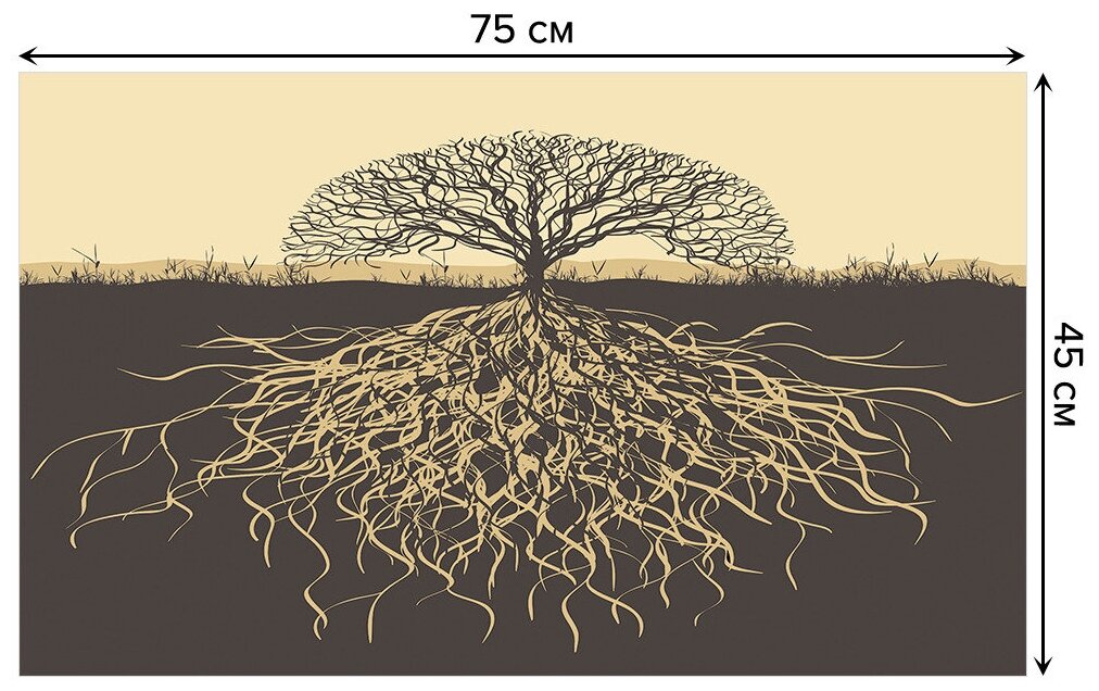 Придверный коврик в прихожую JoyArty "Дерево жизни" для обуви, на резиновой основе, 75x45 см - фотография № 2