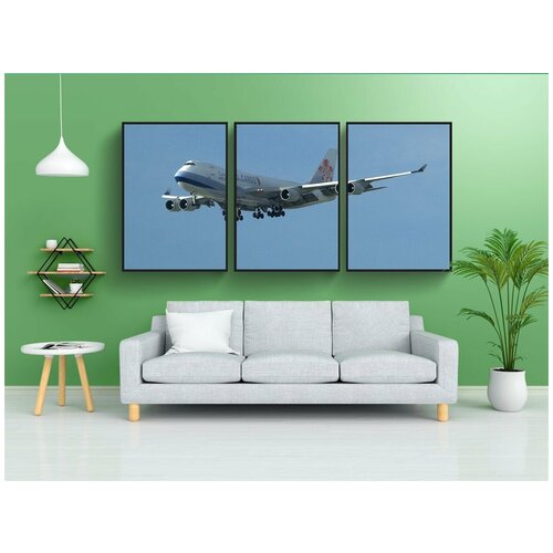 фото Набор модулных постеров для интерьера "авиалайнер, самолет, нижний" 60x90 см. в тубусе, без рамки lotsprints
