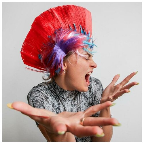 Карнавальный парик Ирокез яркий микс 308781 парик карнавальный ирокез арт 19