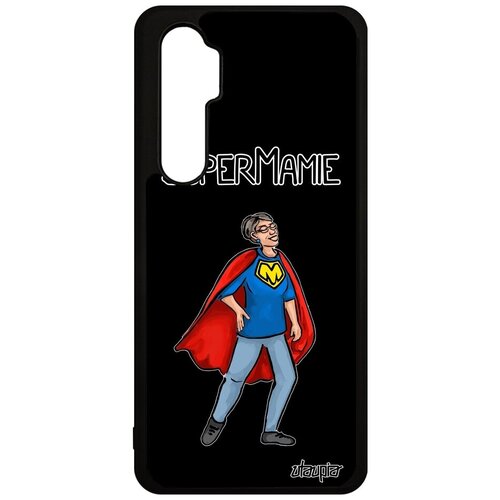 фото Ударопрочный чехол на смартфон // xiaomi mi note 10 lite // "супербабуля" комикс юмор, utaupia, черный