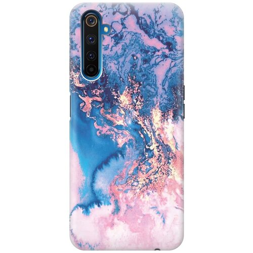 фото Ультратонкий силиконовый чехол-накладка для realme 6 pro с принтом "blue marble" gosso