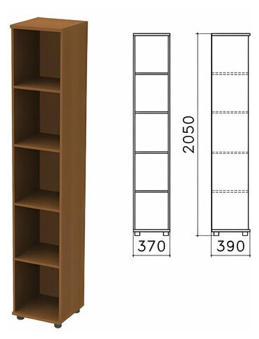 Шкаф (стеллаж) "Монолит", 370х390х2050 мм, 4 полки, цвет орех гварнери, КМ45.3