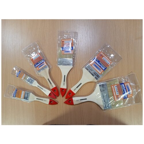 Комплект малярных кистей, натуральная щетина, серия BASIC (6 штук)