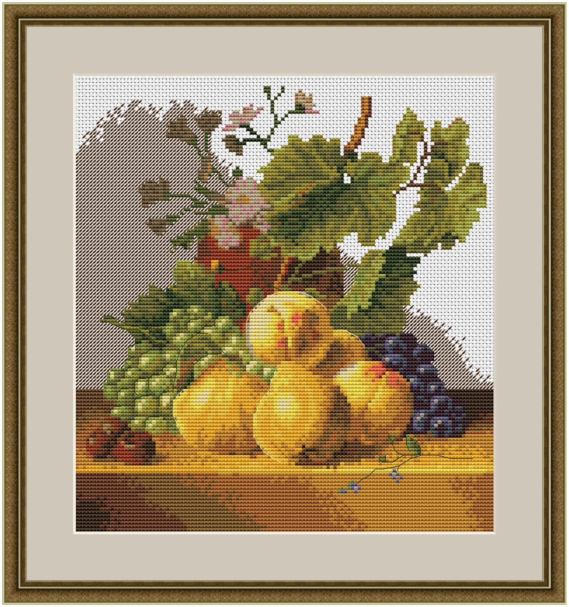 Набор для вышивания крестиком "Спелые фрукты" 22х24 см