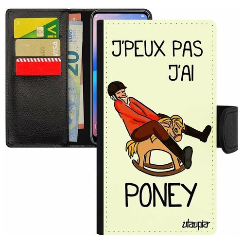 фото Чехол- книжка на мобильный iphone 7, "не могу - у меня пони!" шутка пародия utaupia