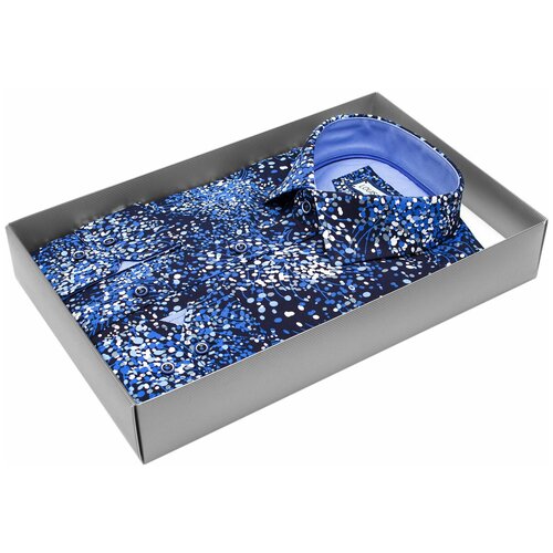 фото Рубашка louis fabel 60235-80 цвет синий размер 46 ru / s (37-38 cm