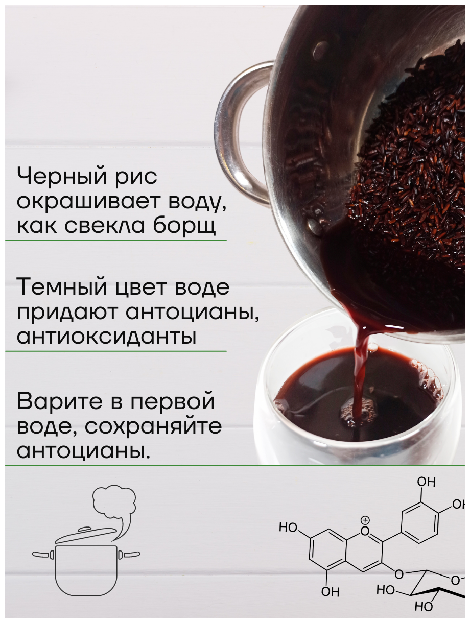 Рис черный длиннозерный нешлифованный, для плова, диетические продукты питания, бакалея, крупы, аратай, 2 кг - фотография № 4