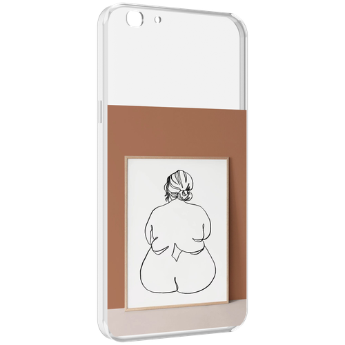 Чехол MyPads Body Positive Female Figure Line Art женский для Oppo A77 / F3 (2017 год) задняя-панель-накладка-бампер