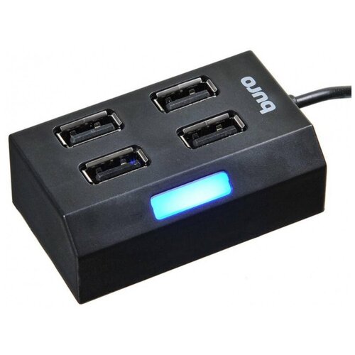 USB-концентратор Buro BU-HUB4-U2.0, разъемов: 4 чёрный usb концентратор buro bu hub4 u3 0 s разъемов 4 черный