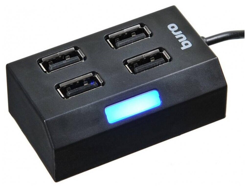 USB-концентратор Buro BU-HUB4-U2.0 разъемов: 4 чёрный