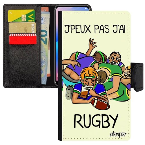 фото Защитный чехол-книжка на телефон // iphone xr // "не могу - у меня регби!" спорт шутка, utaupia, белый