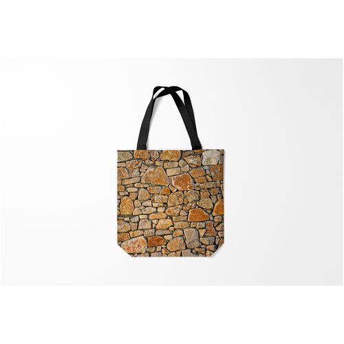 фото Сумка-шоппер / 40х40 см / популярные иллюстрации / текстуры каменная стена burnettie